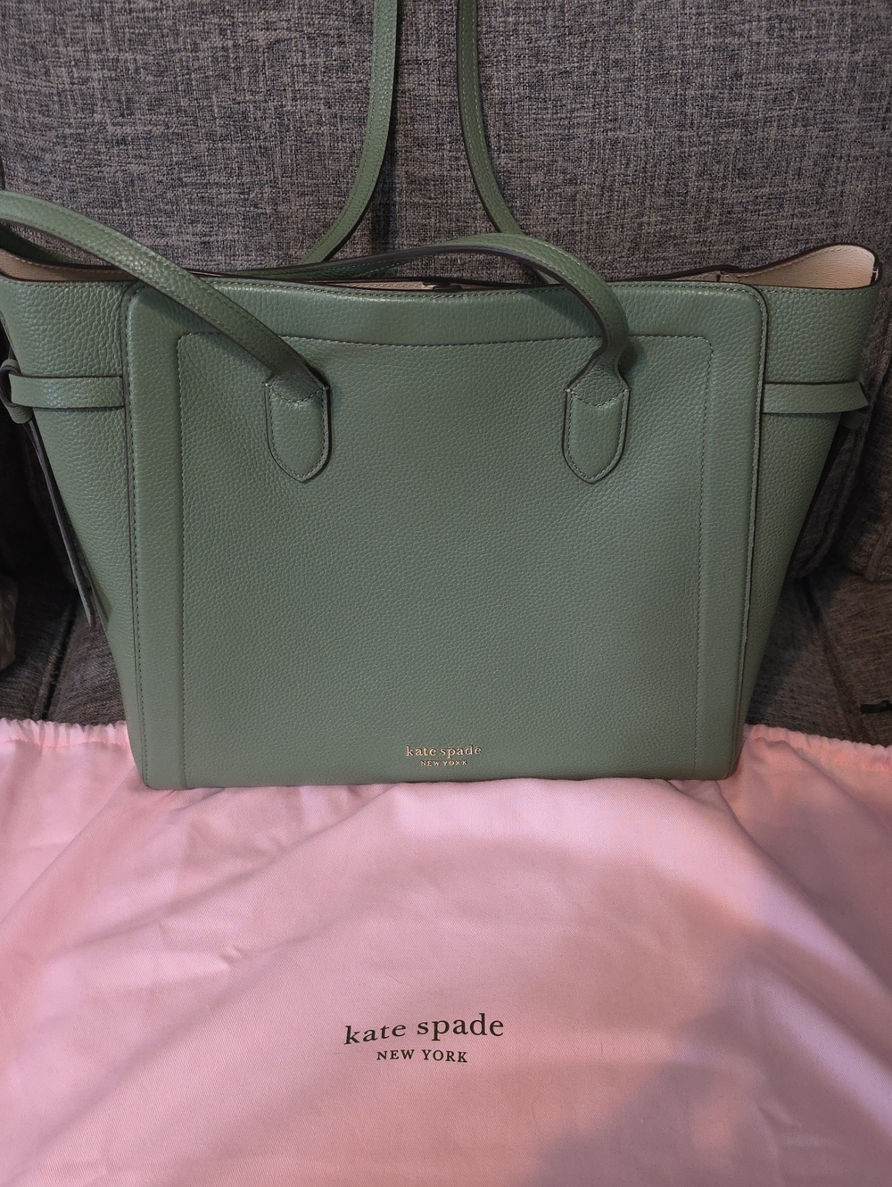 kate spade Sage Green Pebbled Leather Tote